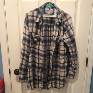 Super soft blue/white cotton flannel
